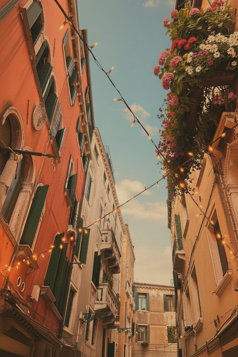 Where the Lights Meet the flowers in Italy