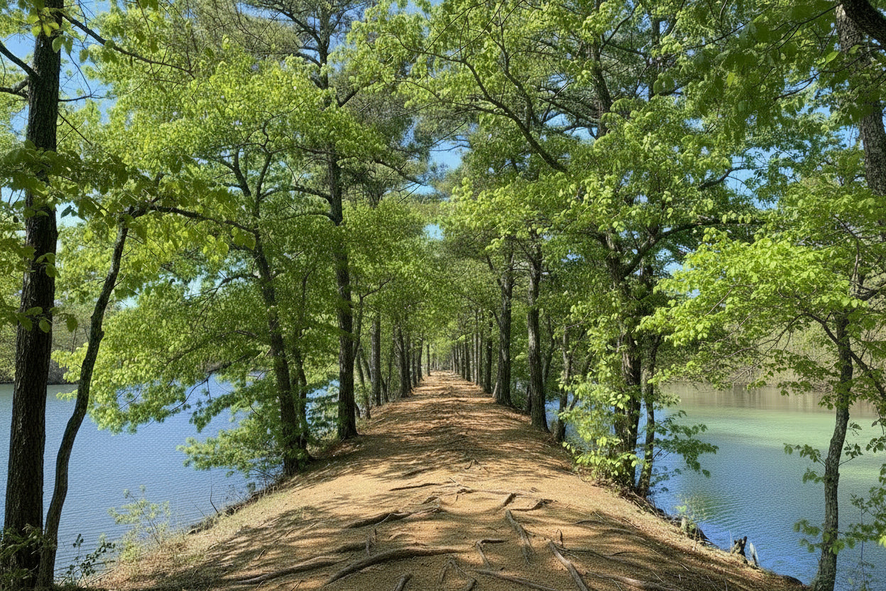 The long Path by the Pond